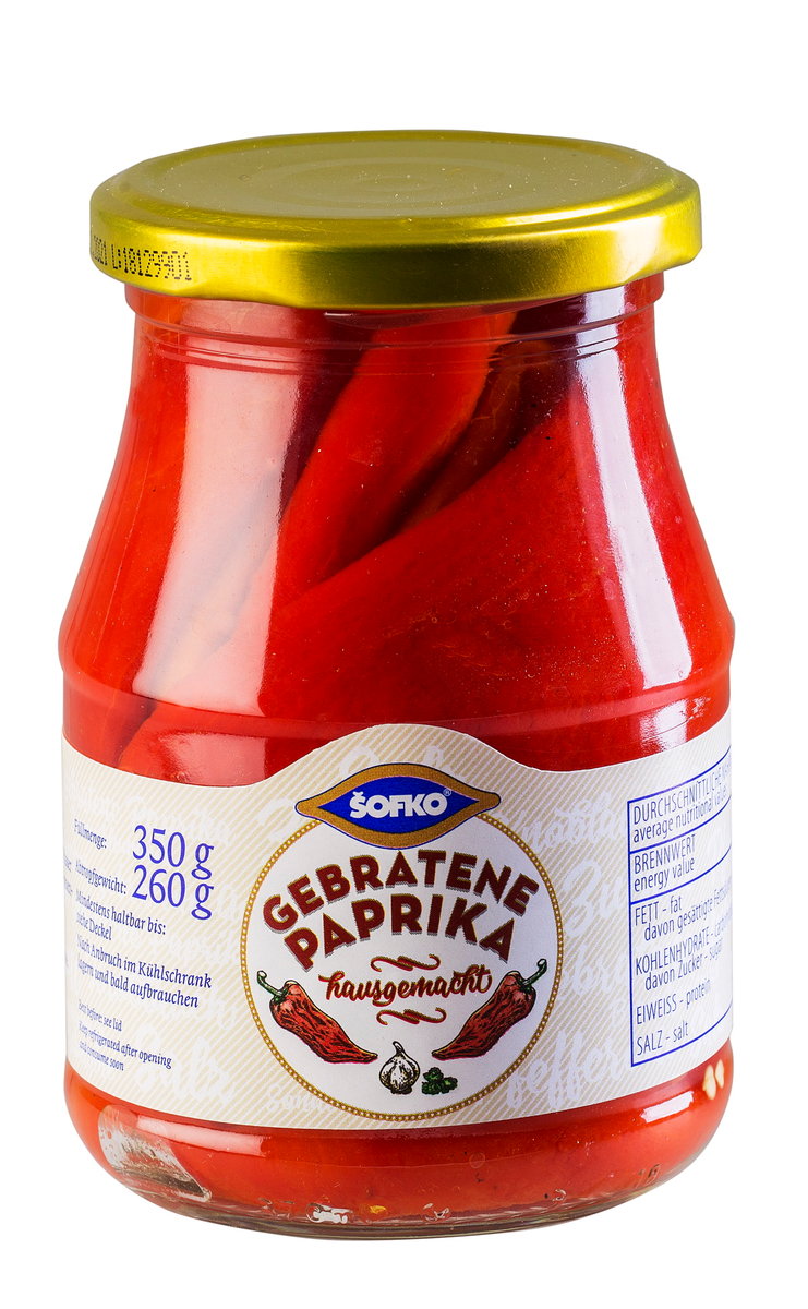 gebratene Paprika der Marke ŠOFKO hausgemacht der Franc Šoba GmbH